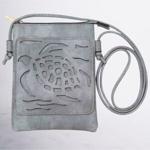 Unbranded‎ Blue Leather Sea Turtle Crossbody Bag